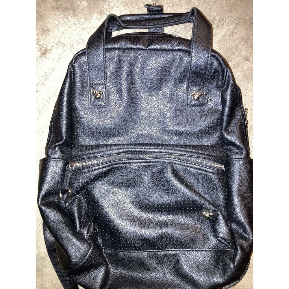 Disney Parks Black Faux Leather Backpack